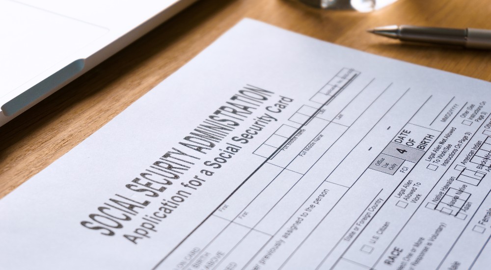 Printable SS-5 application form for a Social Security Card